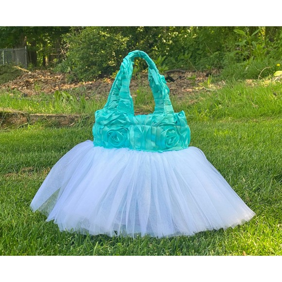Mermaid Girl Costume Bag, Mint Tote, Ariel and Elsa Costume Bag - Picture 1 of 4